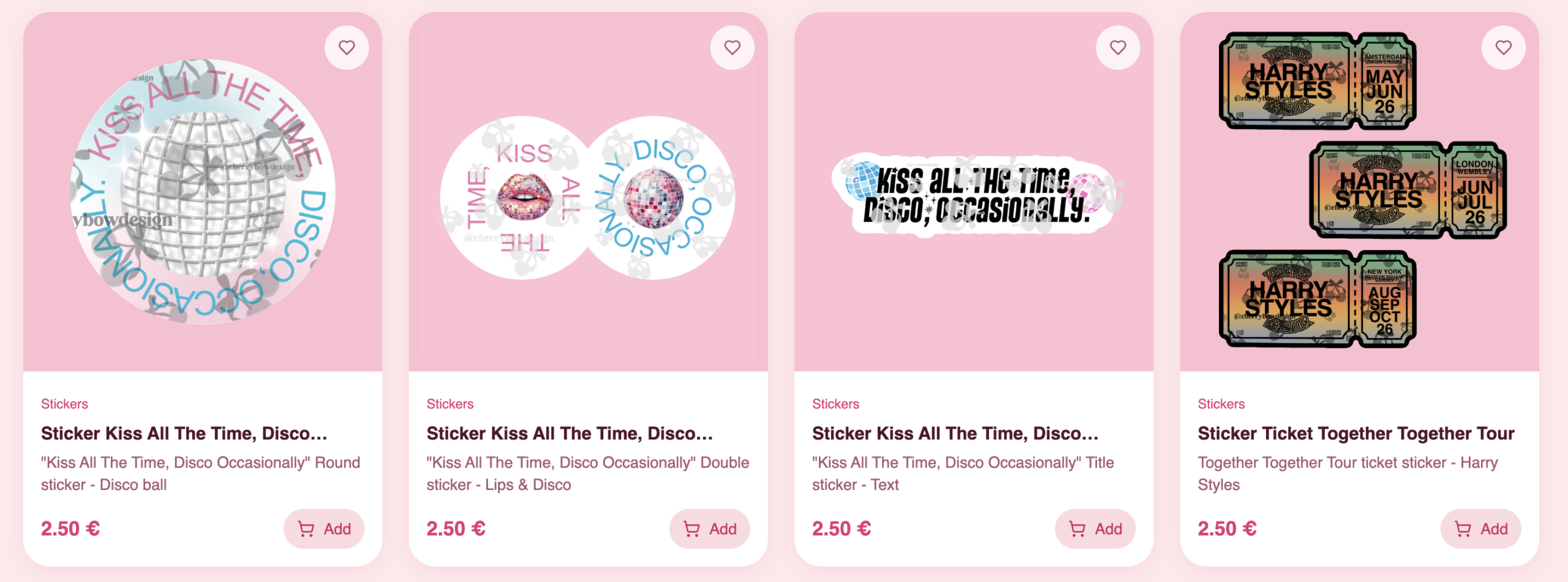 products harry styles
show the products who are actually bestsellers on my website